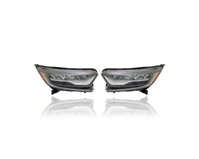 Headlight - Compatible/Replacement for '17-19 Honda CR-V Touring, 20-21 Hybrid LX/EX/EXL - LED - Pair, Left Driver + Right Passenger Set - 33100TLAA11, 33150TLAA11