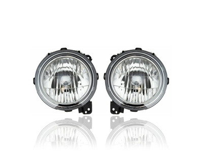 Headlight - Compatible/Replacement for '18-21 Jeep Wrangler JL, 20-21 Gladiator - Halogen - Pair, Left Driver + Right Passenger Set - 55112872AG, 55112873AG - CAPA Headlight - Compatible/Replacement for '18-21 Jeep Wrangler JL, 20-21 Gladiator - Halogen - Pair, Left Driver + Right Passenger Set - 55112872AG, 55112873AG - CAPA