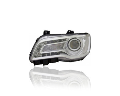 Headlight - Compatible/Replacement for '18-22 Chrysler 300 Sedan Touring/Limited-Only - Halogen Chrome Bezel - Left Hand - Driver - 68402947AA