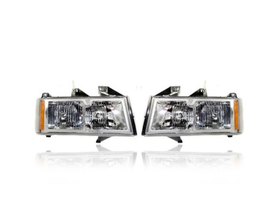 Headlight - Compatible/Replacement for '05-08 GMC Canyon/Colorado-Xtreme/ZQ8-Only - Chrome Bezel - Pair, Left Driver + Right Passenger Set - 19209126, 19209127 Headlight - Compatible/Replacement for '05-08 GMC Canyon/Colorado-Xtreme/ZQ8-Only - Chrome Bezel - Pair, Left Driver + Right Passenger Set - 19209126, 19209127