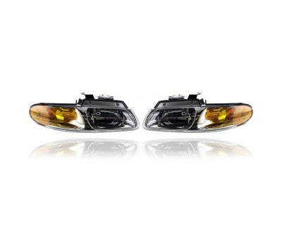 Headlight - Compatible/Replacement for '96-99 Dodge Caravan/Chrysler Town & Country/Voyager - Single Halogen - Pair, Left Driver + Right Passenger Set - 4857040AB, 4857041AB Headlight - Compatible/Replacement for '96-99 Dodge Caravan/Chrysler Town & Country/Voyager - Single Halogen - Pair, Left Driver + Right Passenger Set - 4857040AB, 4857041AB