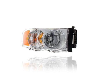 Headlight - Compatible/Replacement for '04-05 Dodge RAM Pickup 1500/2500/3500 - Halogen, Chrome Interior - Right Hand - Passenger - 55077120AG - CAPA Headlight - Compatible/Replacement for '04-05 Dodge RAM Pickup 1500/2500/3500 - Halogen, Chrome Interior - Right Hand - Passenger - 55077120AG - CAPA