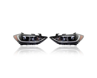 Headlight - Compatible/Replacement for '17-18 Hyundai Elantra Sedan Value/Eco/Limited (USA Built) - Halogen With LED Daytime Running Light - Pair, Set - 92102F3010, 92101F3010 - CAPA Headlight - Compatible/Replacement for '17-18 Hyundai Elantra Sedan Value/Eco/Limited (USA Built) - Halogen With LED Daytime Running Light - Pair, Set - 92102F3010, 92101F3010 - CAPA