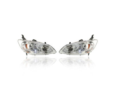 Headlight Assembly For 33101S5AA51; 33151S5AA51 04-05 Honda Civic Coupe Sedan Hybrid - Pair Both Left Driver & Right Passenger Set, NSF Certified Headlight Assembly For 33101S5AA51; 33151S5AA51 04-05 Honda Civic Coupe Sedan Hybrid - Pair Both Left Driver & Right Passenger Set, NSF Certified