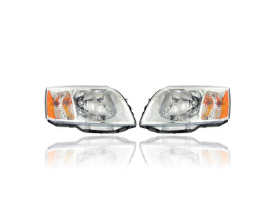 Headlight - Compatible/Replacement for '04-11 Mitsubishi Endeavor - Pair, Left Driver + Right Passenger Set - MR971932, MR971931
