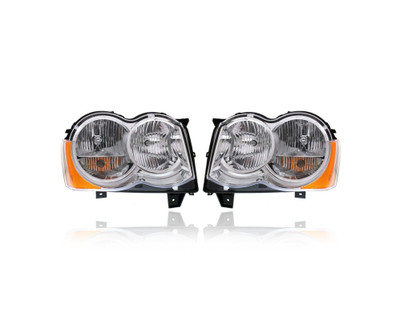 Headlight - Compatible/Replacement for '08-10 Jeep Grand Cherokee - Halogen - Pair, Left Driver + Right Passenger Set - 55157482AE, 55157483AE Headlight - Compatible/Replacement for '08-10 Jeep Grand Cherokee - Halogen - Pair, Left Driver + Right Passenger Set - 55157482AE, 55157483AE