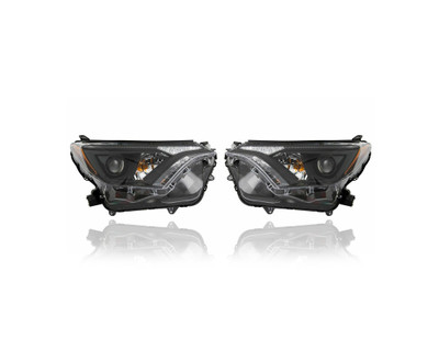 Headlight - Compatible/Replacement for '16-18 Toyota RAV4 Adventure (North American Built) - Halogen, Black-Bezel - Pair, Left Driver + Right Passenger Set - 811100R180, 811500R180 Headlight - Compatible/Replacement for '16-18 Toyota RAV4 Adventure (North American Built) - Halogen, Black-Bezel - Pair, Left Driver + Right Passenger Set - 811100R180, 811500R180