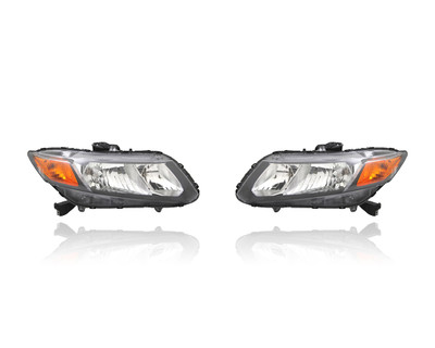 Headlight Assembly For 33100TR0A01; 33150TR0A01 12-12 Honda Civic Coupe/Sedan - Pair Both Left Driver Right Passenger, NSF Headlight Assembly For 33100TR0A01; 33150TR0A01 12-12 Honda Civic Coupe/Sedan - Pair Both Left Driver Right Passenger, NSF