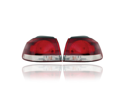 Tail Light - Compatible/Replacement for '10-14 VW Volkswagen Golf GTI - Without LED, Outer On Body - Pair, Left Driver + Right Passenger Set - 5K0945096G, 5K0945095G