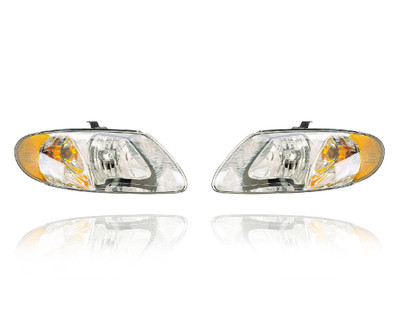 Headlight Assembly For 01-07 Dodge Caravan Chrysler Town & Country (Exclude 05-07 Town & Country With 119'' Wheelbase) - Pair, Left Driver + Right Passenger Set 4857700AC, 4857701AC Headlight Assembly For 01-07 Dodge Caravan Chrysler Town & Country (Exclude 05-07 Town & Country With 119'' Wheelbase) - Pair, Left Driver + Right Passenger Set 4857700AC, 4857701AC