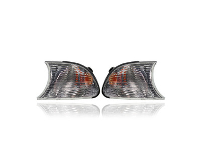 Turn Signal Light - Compatible/Replacement for '02-06 BMW M3, 02-03 3-Series - Halogen White Lens - Pair, Left Driver + Right Passenger Set - 63137165858, 63137165857 Turn Signal Light - Compatible/Replacement for '02-06 BMW M3, 02-03 3-Series - Halogen White Lens - Pair, Left Driver + Right Passenger Set - 63137165858, 63137165857