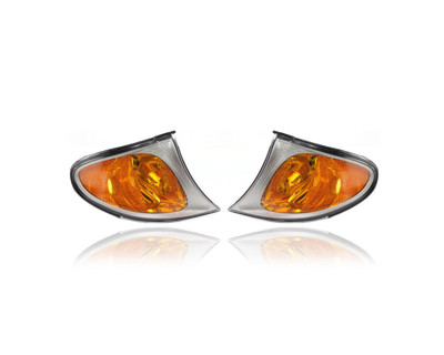 Turn Signal Light - Compatible/Replacement for '02-05 BMW 3-Series Sedan/Wagon - Chrome Interior Trim - Pair, Left Driver + Right Passenger Set - 63136915384, 63136915383 Turn Signal Light - Compatible/Replacement for '02-05 BMW 3-Series Sedan/Wagon - Chrome Interior Trim - Pair, Left Driver + Right Passenger Set - 63136915384, 63136915383