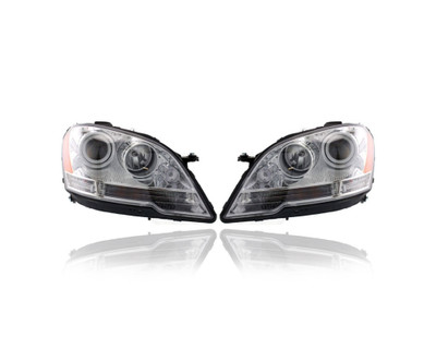 Headlight Assembly - Compatible/Replacement for '08-11 Mercedes-Benz M-Class - Halogen - Pair, Left Driver + Right Passenger Set - 1648202459, 1648202359 Headlight Assembly - Compatible/Replacement for '08-11 Mercedes-Benz M-Class - Halogen - Pair, Left Driver + Right Passenger Set - 1648202459, 1648202359