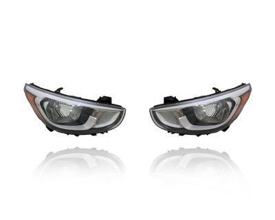 Headlight Assembly For 15-17 Hyundai Accent-Sedan, 15-16 Hatchback - Standard Type - CAPA - Pair, Left Driver + Right Passenger Set - 921021R710, 921011R710 Headlight Assembly For 15-17 Hyundai Accent-Sedan, 15-16 Hatchback - Standard Type - CAPA - Pair, Left Driver + Right Passenger Set - 921021R710, 921011R710