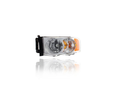 Headlight Assembly - Compatible/Replacement for '04-05 Dodge RAM Pickup 1500/2500/3500 - Halogen, Chrome Interior - Left Hand - Driver - 55077121AG Headlight Assembly - Compatible/Replacement for '04-05 Dodge RAM Pickup 1500/2500/3500 - Halogen, Chrome Interior - Left Hand - Driver - 55077121AG