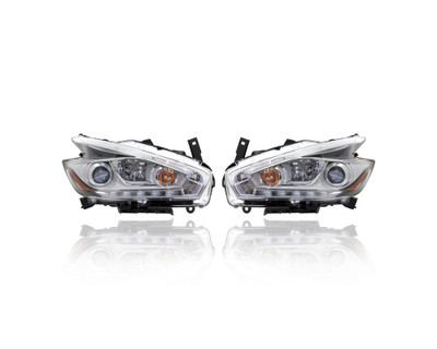 Headlight Assembly - Compatible/Replacement for '15-16 Nissan Murano S/SV/SL-Only - Halogen - Pair, Left Driver + Right Passenger Set - CAPA - 260105AA9A, 260105AA9A Headlight Assembly - Compatible/Replacement for '15-16 Nissan Murano S/SV/SL-Only - Halogen - Pair, Left Driver + Right Passenger Set - CAPA - 260105AA9A, 260105AA9A