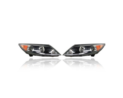 Headlight Assembly - Compatible/Replacement for '13-16 Kia Sportage LX/EX/SX - Halogen With LED Daytime Running Lamp - Pair, Left Driver + Right Passenger Set - 921023W710, 921013W710 Headlight Assembly - Compatible/Replacement for '13-16 Kia Sportage LX/EX/SX - Halogen With LED Daytime Running Lamp - Pair, Left Driver + Right Passenger Set - 921023W710, 921013W710