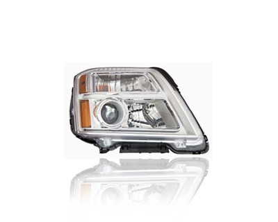 Headlight Assembly - Compatible/Replacement for '16-17 GMC Terrain (Exclude Denali) - Chrome Bezel - Right Hand - Passenger - CAPA - 84064627
