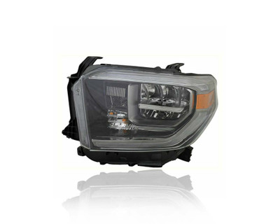 Headlight Assembly - Compatible/Replacement for '18-18 Toyota Tundra TRD Sport/Offroad - LED, Smoked Dark Chrome Interior - Left Hand - Driver - 811500C210