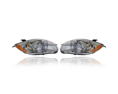 Headlight Assembly - Compatible/Replacement for '06-06 Mitsubishi Eclipse/Spyder GS/GT - Halogen - Pair, Left Driver + Right Passenger Set - 8301A508, 8301A507