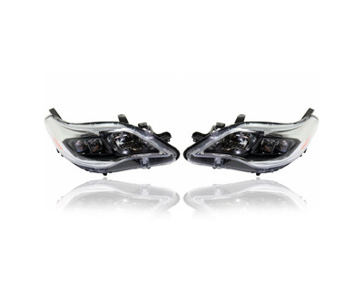 Headlight Assembly - Compatible/Replacement for '16-18 Toyota Avalon/Hybrid XLE/Plus/Premium - Halogen - Pair, Left Driver + Right Passenger Set - CAPA - 8111007122, 8115007122