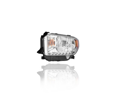 Headlight Assembly - Compatible/Replacement for '14-15 Toyota Tundra SR/5 - Halogen Without LED Daytime Running Lamp & Level Control, Chrome Interior - Left Hand - Driver - CAPA - 811500C081