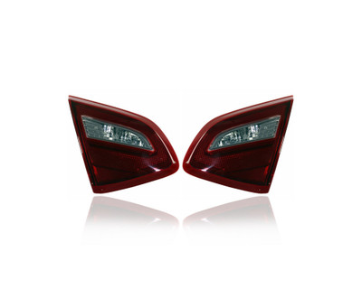Tail Light Assembly - Compatible/Replacement for '18-18 Nissan Altima Sedan S/SV/SL - Inner On Trunk Lid, Standard Red Lens - Pair, Left Driver + Right Passenger Set - CAPA - 265409HU0A, 265459HU0A