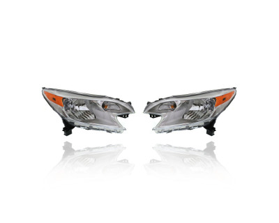 Headlight Assembly For 14-16 Nissan Versa Note S/S-Plus/SL/SV - Left Driver + Right Passenger, Set Pair Both, NSF Certified
