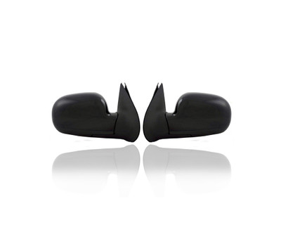 Door Mirror - Compatible/Replacement for '03-04 Hyundai Santa Fe Base - Powered, Non-Heated, Black - Pair, Left Driver + Right Passenger Set - 8762026601CA, 8761026301