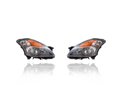 Headlight Assembly For 26010JA00B, 26060JA00B 07-09 Nissan Altima Sedan Hybrid - Halogen With Grey Bezel, Pair, Left Driver + Right Passenger Set, CAPA Headlight Assembly For 26010JA00B, 26060JA00B 07-09 Nissan Altima Sedan Hybrid - Halogen With Grey Bezel, Pair, Left Driver + Right Passenger Set, CAPA
