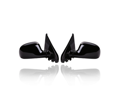 Door Mirror - Compatible/Replacement for '96-00 Dodge Caravan/Town & Country/Voyager - Manual Black - Pair, Left Driver + Right Passenger Set - 4675576AB, 4675577AB