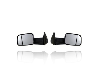 Door Mirror - Compatible/Replacement for '10-12 Dodge/RAM Pickup 1500/2500/3500 - Manual Extendable Tow Type - Pair, Left Driver + Right Passenger Set - 55372072AJ, 55372073AJ Door Mirror - Compatible/Replacement for '10-12 Dodge/RAM Pickup 1500/2500/3500 - Manual Extendable Tow Type - Pair, Left Driver + Right Passenger Set - 55372072AJ, 55372073AJ