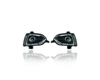 Fog Light Cover - Compatible/Replacement for '18-21 Hyundai Accent Sedan - Matte-Black With Chrome Frame - Pair, Left Driver + Right Passenger Set - 86522J0000, 86521J0000 Fog Light Cover - Compatible/Replacement for '18-21 Hyundai Accent Sedan - Matte-Black With Chrome Frame - Pair, Left Driver + Right Passenger Set - 86522J0000, 86521J0000