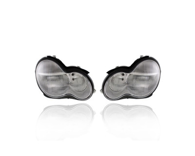 Headlight - Compatible/Replacement for '01-07 Mercedes-Benz C-Class Sedan C230/240/320/32 - Xenon Without Bulb/Ballast - Pair, Left Driver + Right Passenger Set - 2038202859, 2038202759 Headlight - Compatible/Replacement for '01-07 Mercedes-Benz C-Class Sedan C230/240/320/32 - Xenon Without Bulb/Ballast - Pair, Left Driver + Right Passenger Set - 2038202859, 2038202759