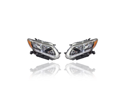 Headlight Assembly For 14-16 Nissan Rogue - Both Pair, Left Driver Right Passenger, Halogen, CAPA-Certified - 260104BA2A, 260604BA2A Headlight Assembly For 14-16 Nissan Rogue - Both Pair, Left Driver Right Passenger, Halogen, CAPA-Certified - 260104BA2A, 260604BA2A