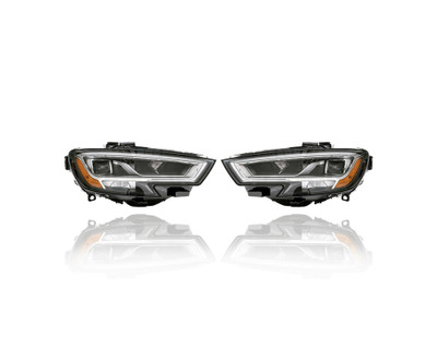 Headlight - Compatible/Replacement for '17-20 Audi A3/S3 Sedan/A3 Cabriolet, 16-18 A3 E-Tron - LED - Pair, Left Driver + Right Passenger Set - 8V0941774E, 8V0941773E Headlight - Compatible/Replacement for '17-20 Audi A3/S3 Sedan/A3 Cabriolet, 16-18 A3 E-Tron - LED - Pair, Left Driver + Right Passenger Set - 8V0941774E, 8V0941773E