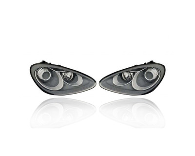 Headlight - Compatible/Replacement for '11-14 Porsche Cayenne/Cayenne Hybrid - Halogen - Pair, Left Driver + Right Passenger Set - 95863117422, 95863117322 - CAPA