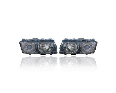 Headlight - Compatible/Replacement for '99-01 BMW 7-Series - Xenon With Bulb, Black - Pair, Left Driver + Right Passenger Set - 63128386958, 63128386957 Headlight - Compatible/Replacement for '99-01 BMW 7-Series - Xenon With Bulb, Black - Pair, Left Driver + Right Passenger Set - 63128386958, 63128386957