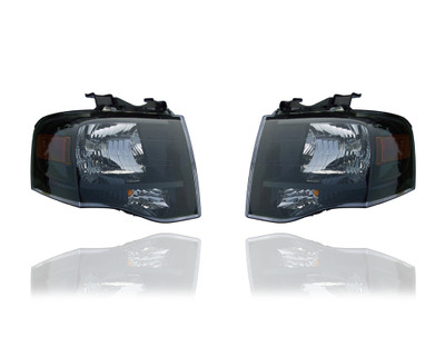 Headlight - Compatible/Replacement for '07-14 Ford Expedition - With Black-Out, Halogen - Pair, Left Driver + Right Passenger Set - 7L1Z13008CB, 7L1Z13008DB - CAPA Headlight - Compatible/Replacement for '07-14 Ford Expedition - With Black-Out, Halogen - Pair, Left Driver + Right Passenger Set - 7L1Z13008CB, 7L1Z13008DB - CAPA