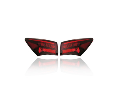 Tail Light - Compatible/Replacement for '18-20 Acura TLX A-Spec/Elite/Tech Package - Outer On Body With Dark Chrome - Pair, Left Driver + Right Passenger Set - 33500TZ3A61, 33550TZ3A61 - CAPA