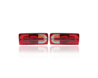 Tail Light - Compatible/Replacement for '06-11 Mercedes-Benz G500, 07-15 G-55 AMG, 09-15 G-550 - Halogen - Pair, Left Driver + Right Passenger Set - 4638202064, 4638201964