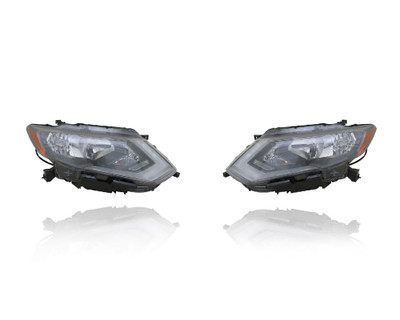 Headlight Assembly For 17-19 Nissan Rogue-S/SV/SL/Hybrid-SV (Exclude LED/SL-Premium/Hybrid-SL) - Halogen - Pair, Left Driver + Right Passenger Set - CAPA - 260106FL0A, 260606FL0A Headlight Assembly For 17-19 Nissan Rogue-S/SV/SL/Hybrid-SV (Exclude LED/SL-Premium/Hybrid-SL) - Halogen - Pair, Left Driver + Right Passenger Set - CAPA - 260106FL0A, 260606FL0A