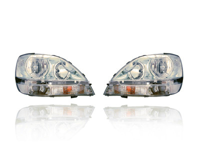 Headlight Assembly For 01-03 Lexus RX300 - Without High Density - Pair, Left Driver + Right Passenger Set - 8111048080, 8115048080 Headlight Assembly For 01-03 Lexus RX300 - Without High Density - Pair, Left Driver + Right Passenger Set - 8111048080, 8115048080