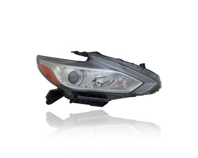 Headlight Assembly For 16-18 Nissan Altima Sedan-Base/S/SV/SL/2.5L - Halogen, Without LED-Daytime-Running-Light, Chrome Bezel - Right Hand - Passenger - 260109HS0A