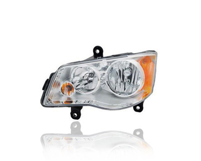 Headlight Assembly - Compatible/Replacement for '11-20 Dodge Grand Caravan, 08-16 Chrylser Town & Country LX/Touring/L - Halogen, Chrome Interior Bezel - Left Hand - Driver - 5113337AI - CAPA