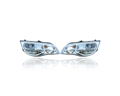 Headlight Assembly - Compatible/Replacement for '03-07 Saturn Ion Coupe - Halogen - Pair, Left Driver + Right Passenger Set - 15264216, 15264217 Headlight Assembly - Compatible/Replacement for '03-07 Saturn Ion Coupe - Halogen - Pair, Left Driver + Right Passenger Set - 15264216, 15264217
