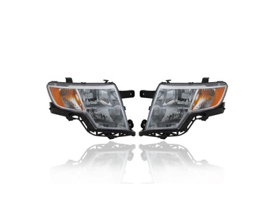 Headlight Assembly - Compatible/Replacement for '07-10 Ford Edge (Exclude 09-10 Sport Model) - Halogen - Pair, Left Driver + Right Passenger Set - 7T4Z13008A, 7T4Z13008B