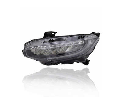Headlight Assembly - Compatible/Replacement for '19-19 Honda Civic Sedan/Coupe/Touring (North American Built) - LED - Left Hand - Driver - 06336TBA305