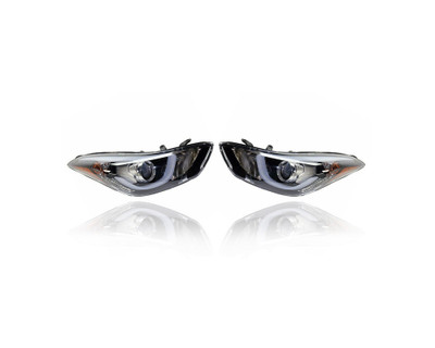 Headlight Assembly - Compatible/Replacement for '14-16 Hyundai Elantra Sedan, 14-14 Coupe Sport/Limited (Korean-Built) - Halogen With LED Daytime Running Lamp - Pair, Set - 921023X450, 921013X450 - CAPA Headlight Assembly - Compatible/Replacement for '14-16 Hyundai Elantra Sedan, 14-14 Coupe Sport/Limited (Korean-Built) - Halogen With LED Daytime Running Lamp - Pair, Set - 921023X450, 921013X450 - CAPA