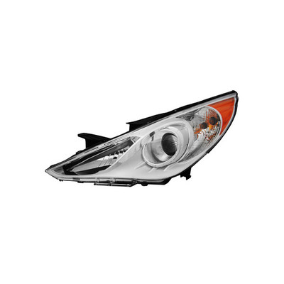 Headlight Assembly - Compatible/Replacement for '11-14 Hyundai Sonata SE/Limited - Halogen, Chrome Interior Bezel - Left Hand - Driver - 921013Q100 - CAPA